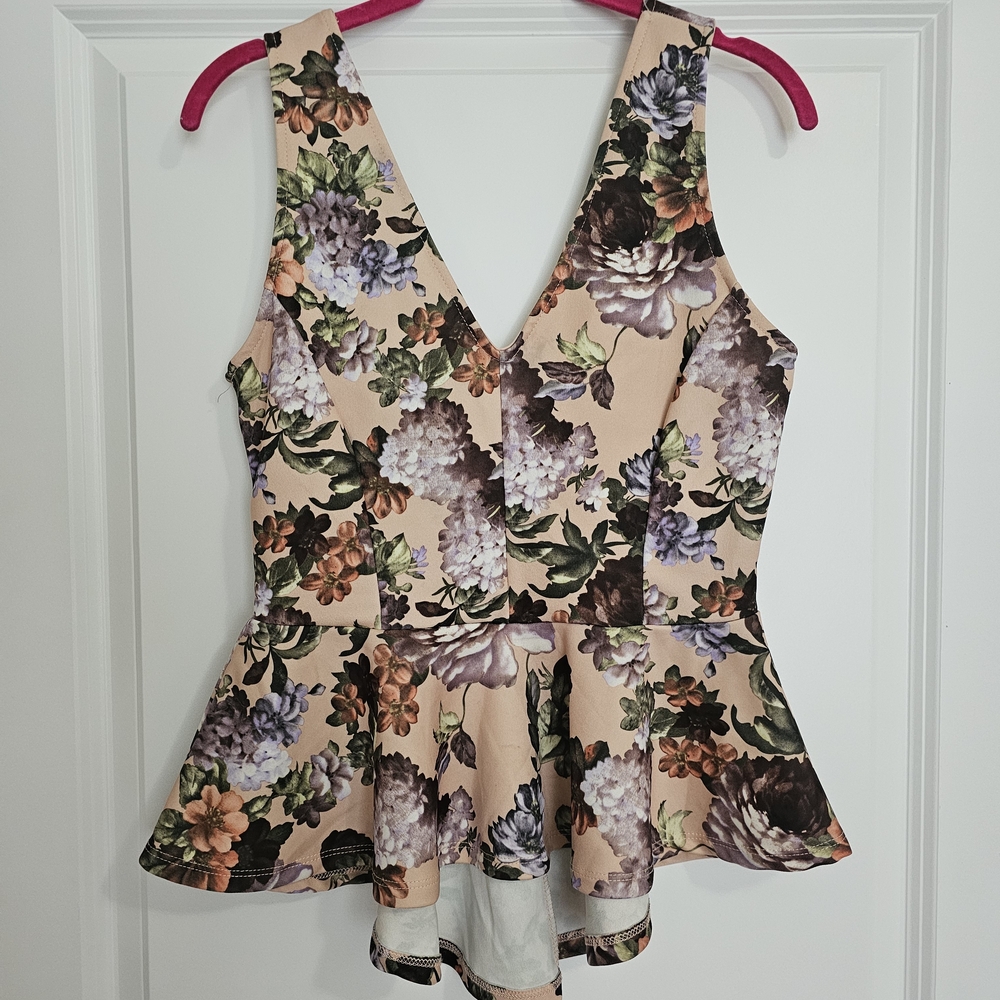 Charlotte Russe Floral Peplum Blouse